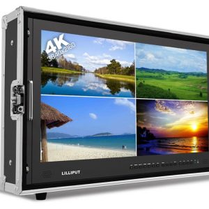 Lilliput BM280 28 inç 4K monitör 4 bölünmüş ekran görünümü
